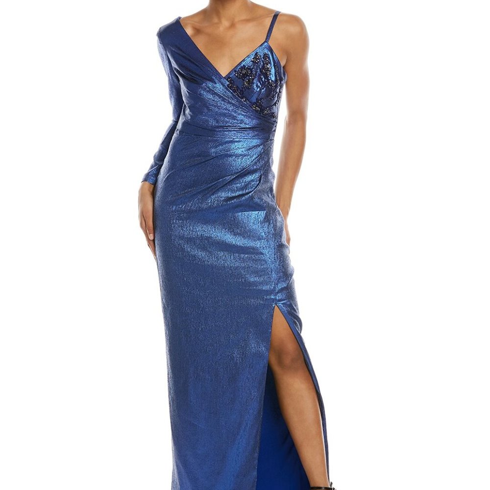 THEIA Babette Asymmetric Lam Gown